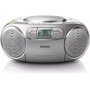 Philips AZ127/12 Radio y CD portátil con Casete y Bass Boost, Gris